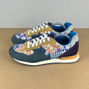 Inkkas Hendrix Jogger Patchwork Floral Sneakers Womens 9 Green Blue Purple Low